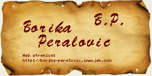 Borika Peralović vizit kartica